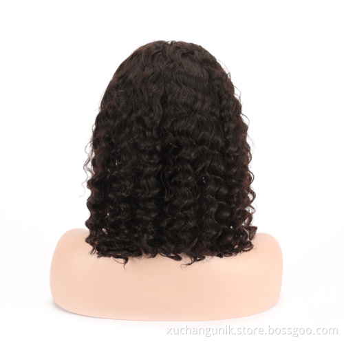 Uniky Density 150 Peruca Bob Human Hair Bob Cut Brazilian Human Hair Curly Bob Wig Human Hair Lace Front Wig